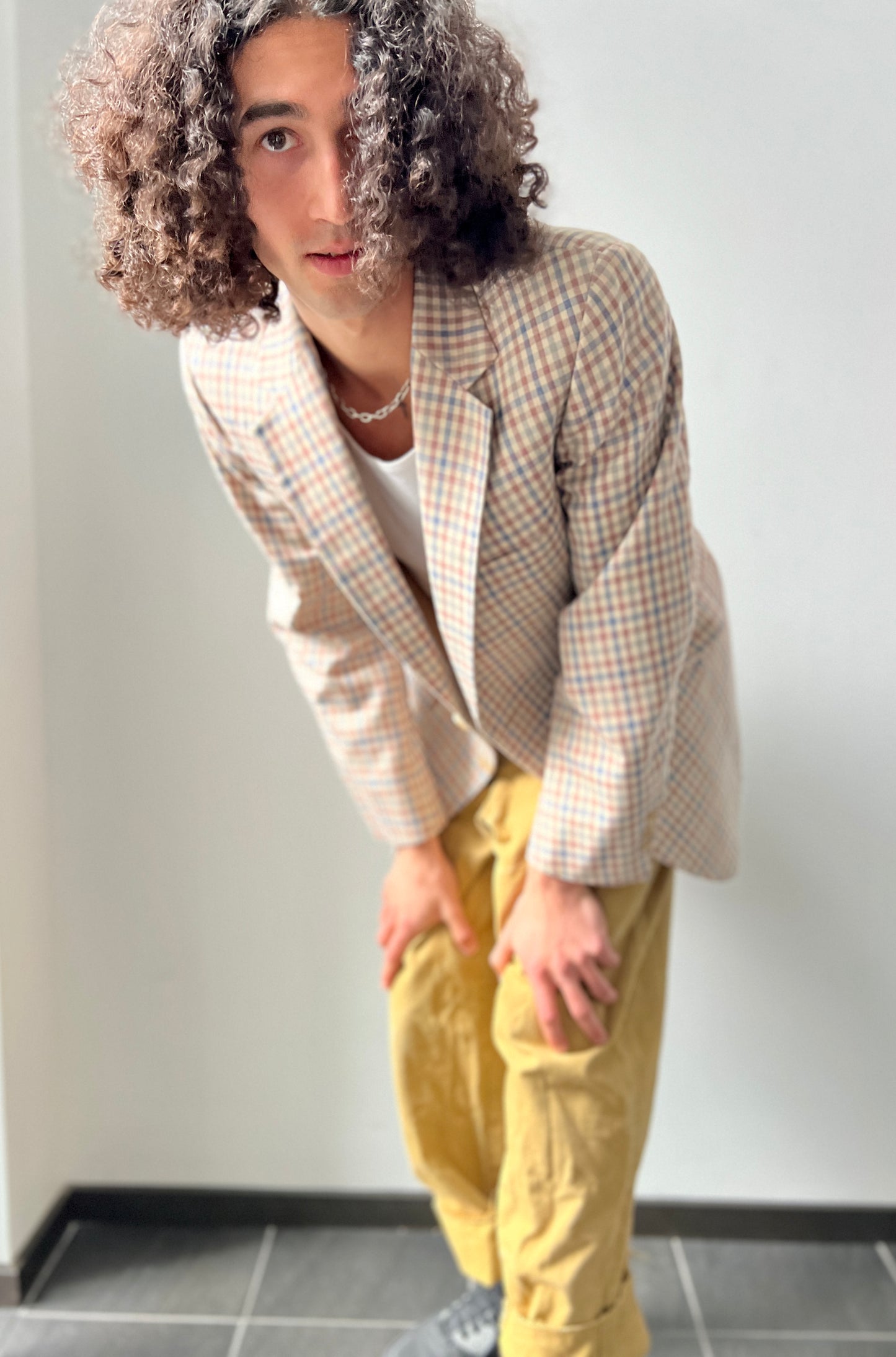 1970s Gingham Dinner Jacket / Blazer Small-Large