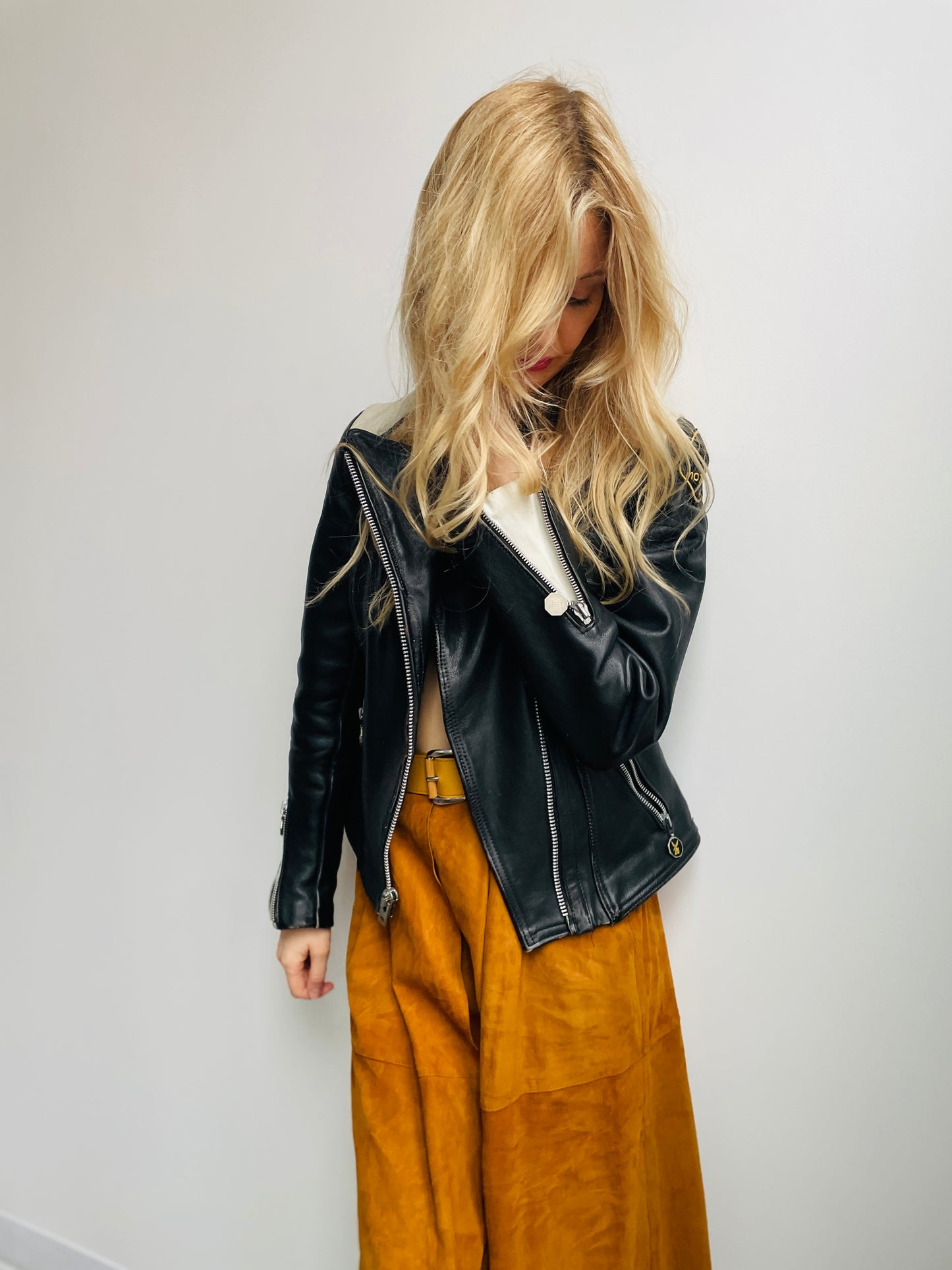 1990s Lamb Leather Suede Skirt Small