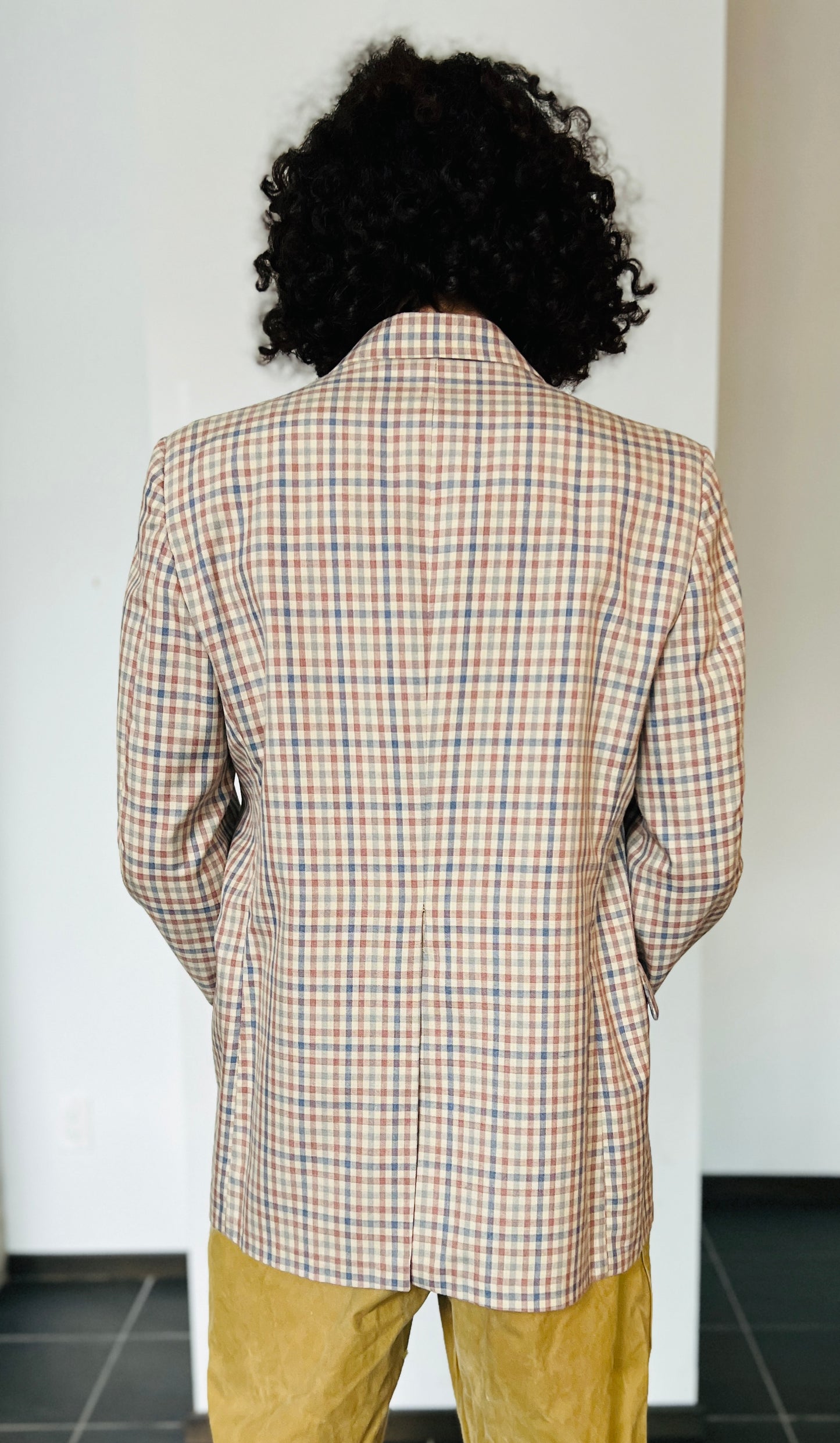 1970s Gingham Dinner Jacket / Blazer Small-Large