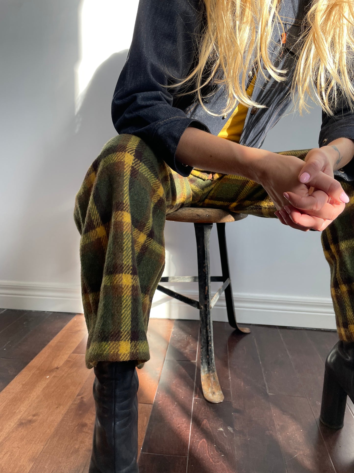 1970s Plaid Trousers Small
