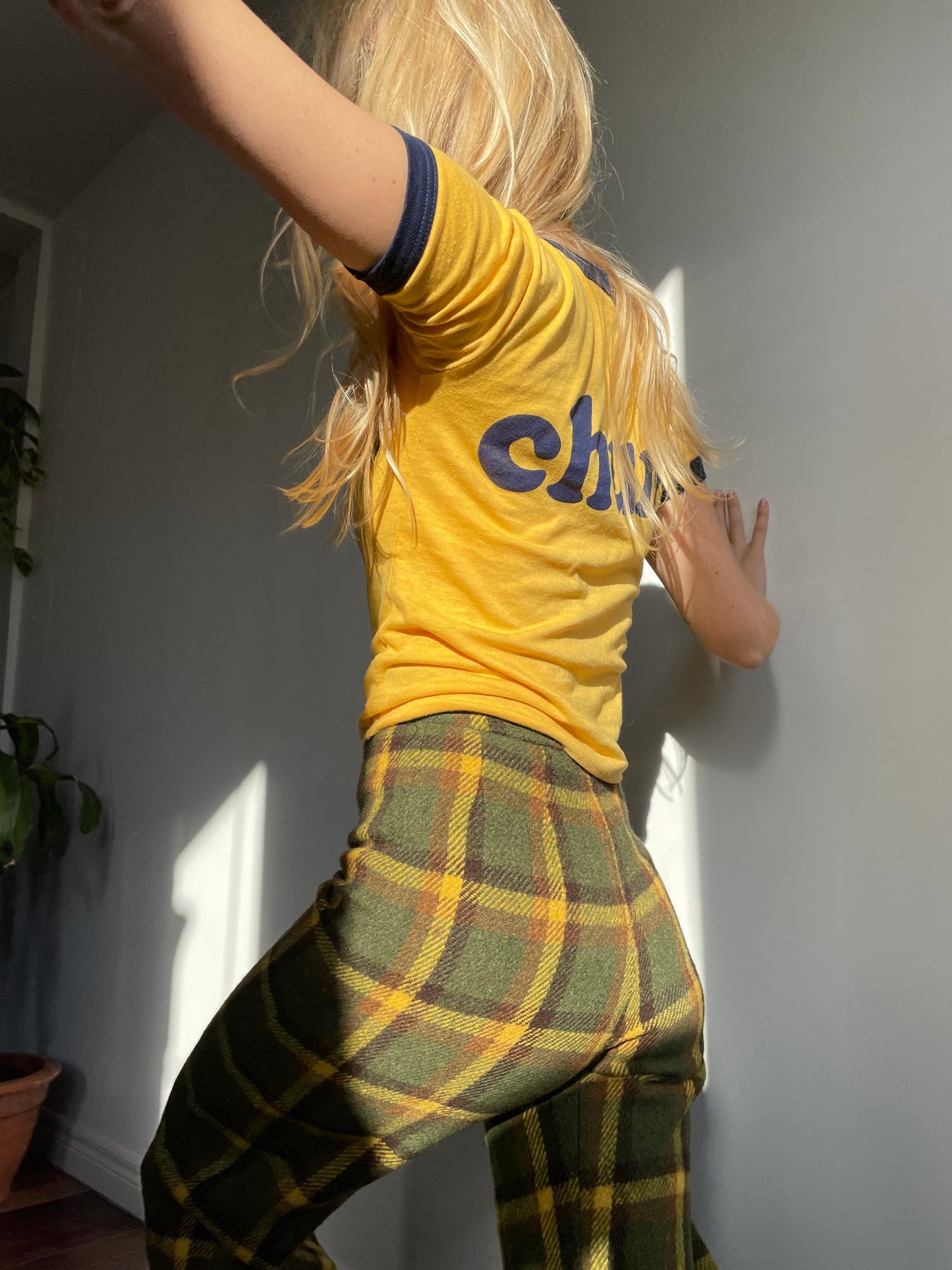 1970s Plaid Trousers Small