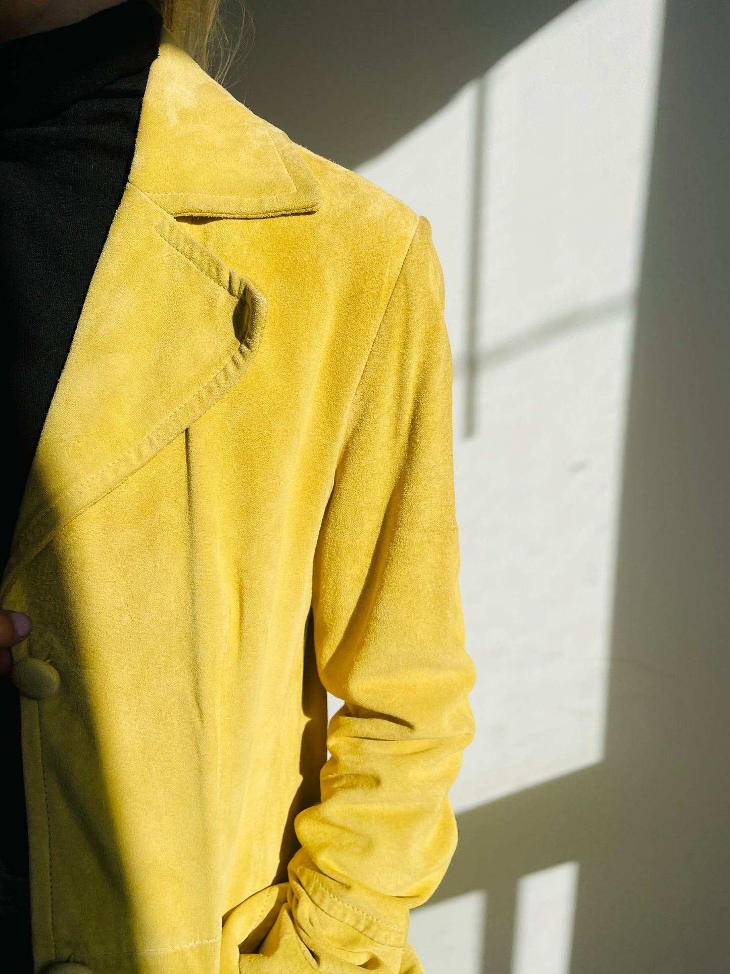1990s Mustard Yellow Trench Coat Small