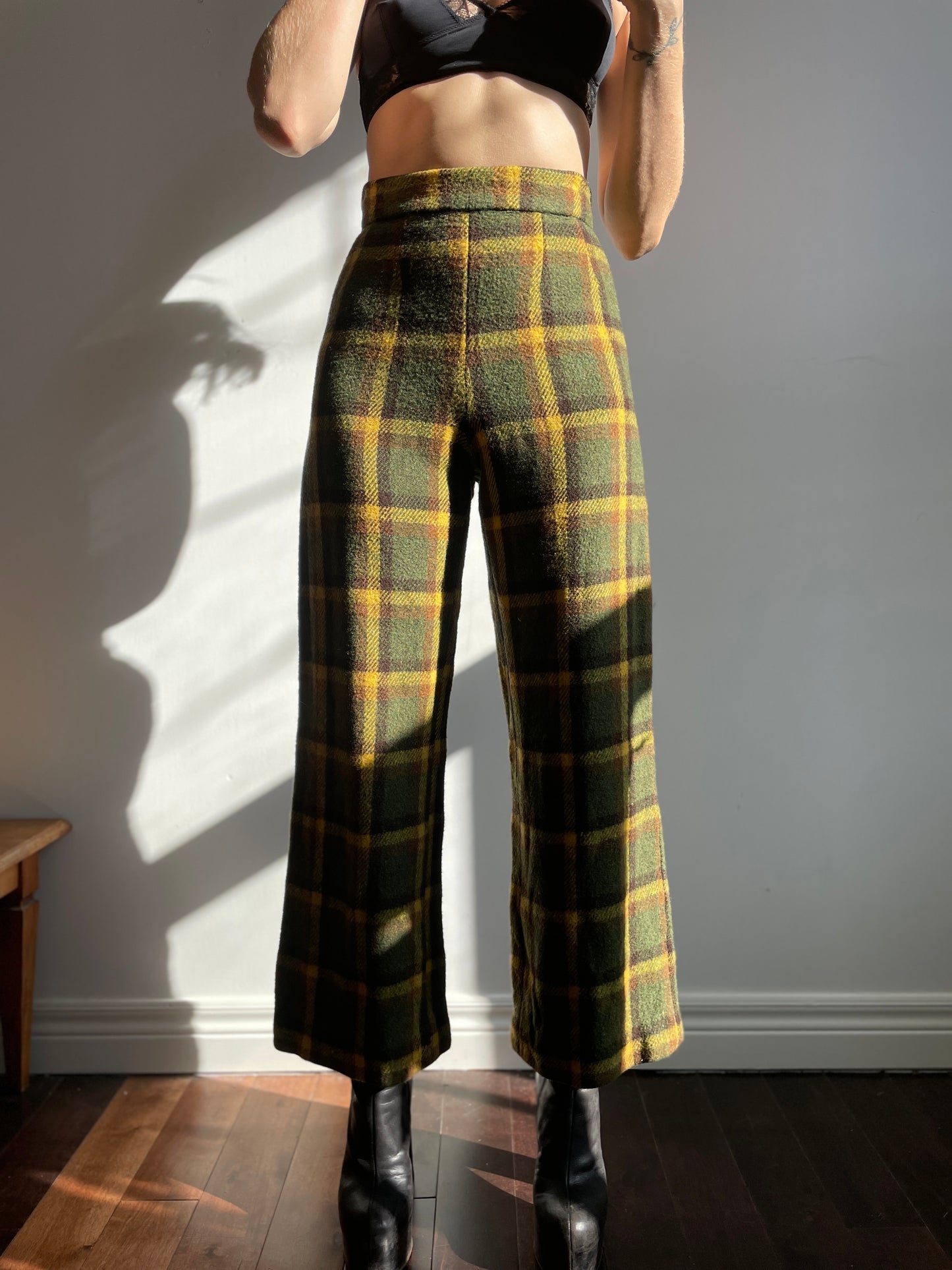 1970s Plaid Trousers Small