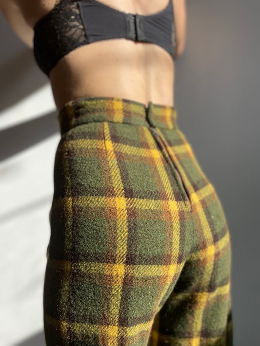 1970s Plaid Trousers Small