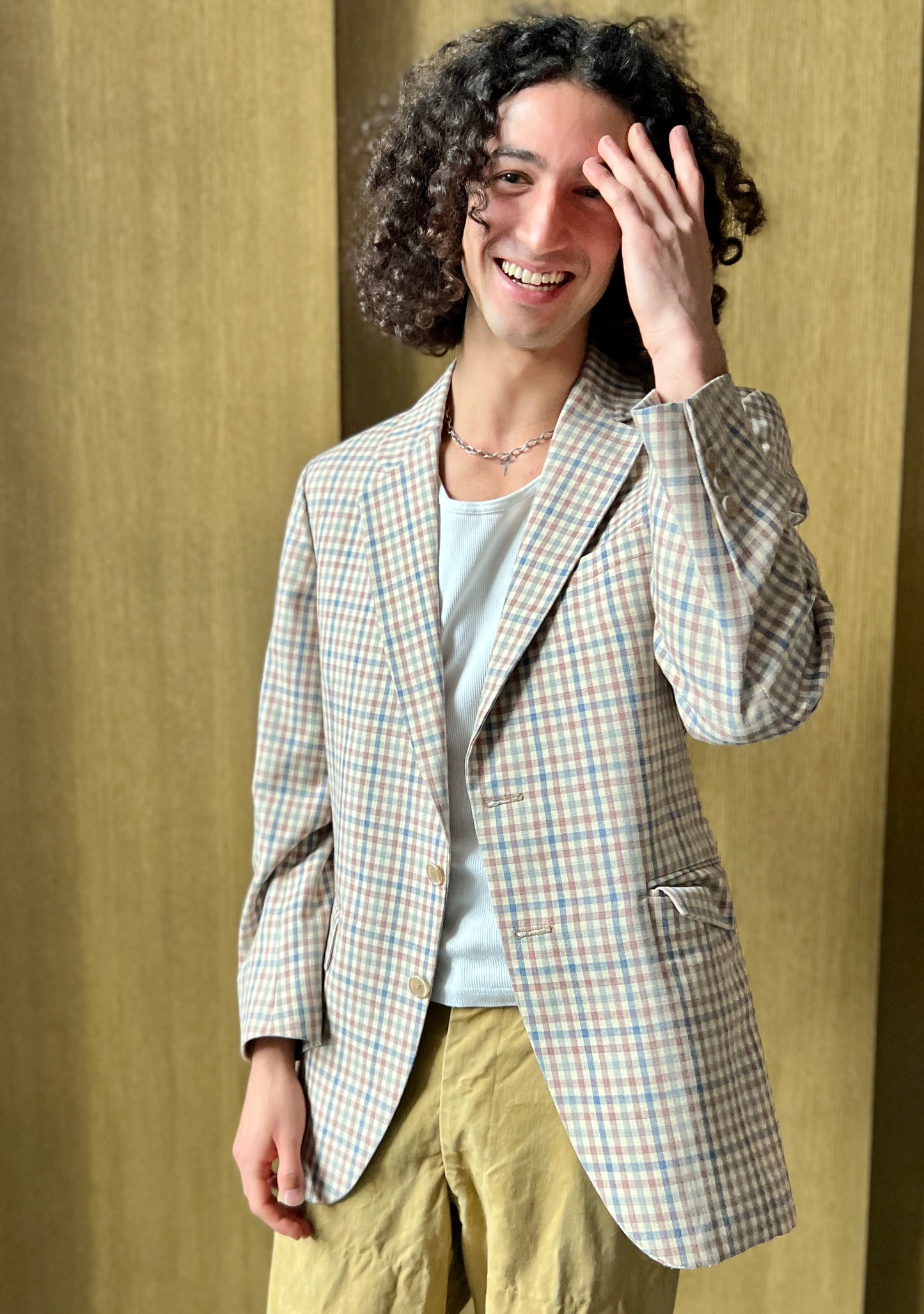 1970s Gingham Dinner Jacket / Blazer Small-Large