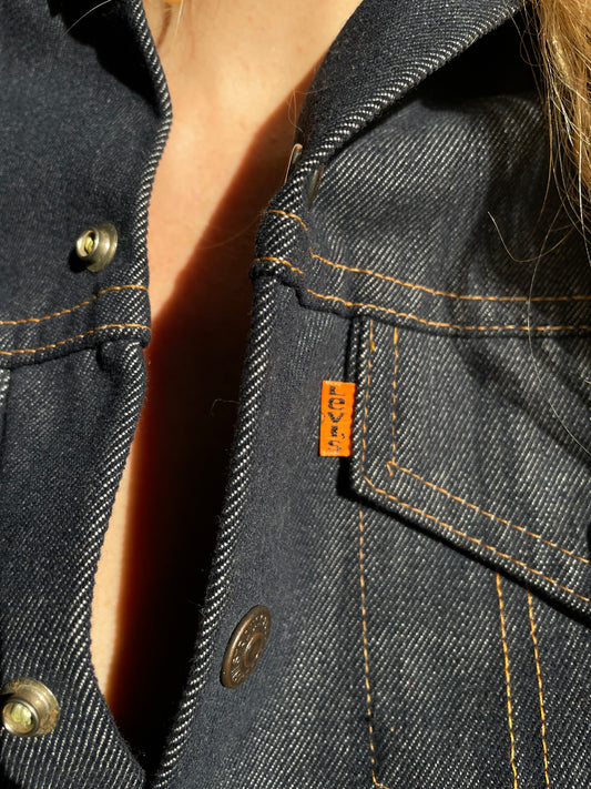 1970s Levis Dark Blue Denim Jacket Small